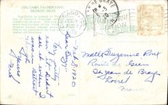 VINTAGE POSTCARD Log Cabin Micrometer caliper Park Mich Strait