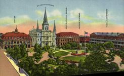 VINTAGE POSTCARD Jackson public garden New Orleans