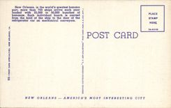 VINTAGE POSTCARD Unloading Bananas From Ship Side New Orleans