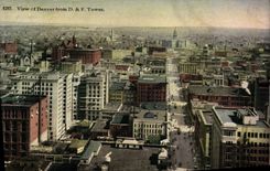 VINTAGE POSTCARD View off Denver from D& F Tower