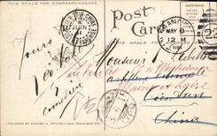 Calle de mercado de San Francisco California de la POSTAL de la VENDIMIA cerca de O Farrel