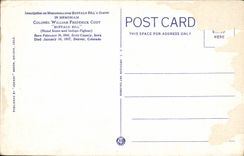 El búfalo Bill S de Colorado de la POSTAL de la VENDIMIA graba un puesto de observación montana