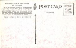 Opinión de Colorado Birdseye de la POSTAL de la VENDIMIA del jardín de dioses