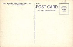 TA grande Baldy del lago scene de la mañana de Colorado de la POSTAL de la VENDIMIA en fondo