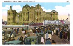 VINTAGE POSTCARD Atlantic City Boardwalk Winter Scene