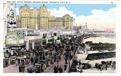 VINTAGE POSTCARD Atlantic City Rolling Chair Parades Winter Scene