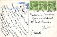 VINTAGE POSTCARD Atlantic City Beach Face Hotels by Night