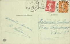 POSTAL Neris de la VENDIMIA les Bains una esquina bonita en el parque el chalet de los tragos