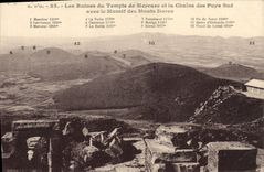 VINTAGE POSTCARD the Ruins of the Temple of Mervure and the Chain of Southern Puys with the solid mass of the Mounts Gild