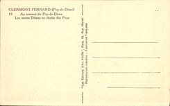 VINTAGE POSTCARD Clermont Ferrand At the top of Puy de Dome the mounts Domes or chain of Puys
