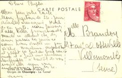 VINTAGE POSTCARD Valley of Sioule Falls of Chouvigny the Tunnel