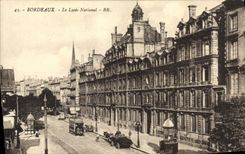 Nacional Lyce de Burdeos de la POSTAL de la VENDIMIA