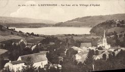 VINTAGE POSTCARD Auvergne the Lake and the Town of Aydat