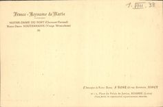 La POSTAL Norte de la VENDIMIA pega a Virgen milagrosa portuaria de Notre Dame Souterraine