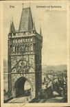 VINTAGE POSTCARD Prag Bruckentor und Karlsbrucke