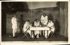 CARTE PHOTO 6 mars 1932 Theatre Pierrots