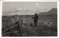 CARTE PHOTO Homme Charette