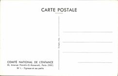 CPM Comite National De L'Enfance Avenue Franklin D Roosevelt Paris Tigresse Et Ses Petits Tigre Zoo
