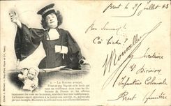 VINTAGE POSTCARD the Woman Lawyer Is not This Step Equity And the Right Which Are In Suffering Judges Justice