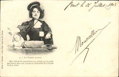 VINTAGE POSTCARD the Woman Lawyer My Consulting-room East Besieges By the Public Which Finds In My Councils Judges Justice