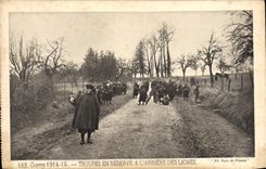 VINTAGE POSTCARD War Troops In Reserve With the Back Of the Militaria Lines