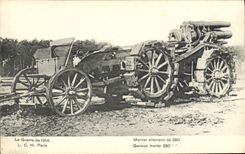 POSTAL de la VENDIMIA la guerra del mortero alemán de París de 280 Militaria