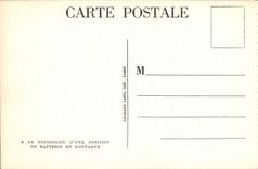 POSTAL de la VENDIMIA la búsqueda para una posición de la batería en montana los caballos de Militaria Canon