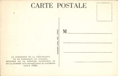 POSTAL de la VENDIMIA el presidente de la república y el presidente del consejo Galibier Militaria 1938