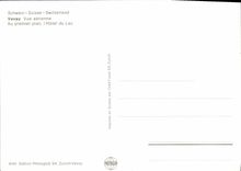 MODERN CARD Vevey Seen air In the foreground the hotel of the lake