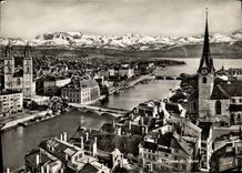 MODERN CARD Zurich und die Alpen