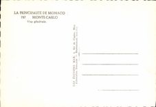 MODERN CARD the Principality of Monaco Monte Carlo View