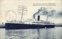 VINTAGE POSTCARD General governor Jonnart Steamer of the Transatlantic Co