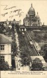 VINTAGE POSTCARD Paris Basilica of the Funicular Sacring Heart and Tank of Montmartre