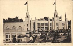 Casino municipal Balneum de Dinard de la POSTAL de la VENDIMIA la terraza florecida
