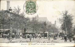 VINTAGE POSTCARD Paris a Morning with the Central Markets