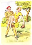 VINTAGE POSTCARD It seems to me that you go a little quickly the practice I am in the tanks Militaria Humor