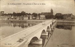 CPA St Jean De Losne Vue Generale Et Pont Sur La Saone
