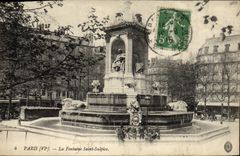 VINTAGE POSTCARD Paris the Fountain Holy Sulpice