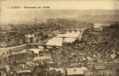 VINTAGE POSTCARD Liege Panorama Of the Bridges