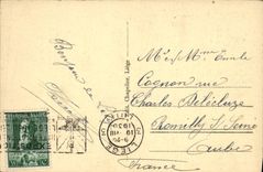 Panorama de Lieja de la POSTAL de la VENDIMIA de los puentes