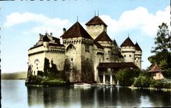 MODERN CARD Lake Leman Castle of Chillon