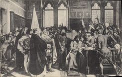 CPA Firenze Galleria Antica e Moderna la Cacclata di Firenze del Duca d'Alene 