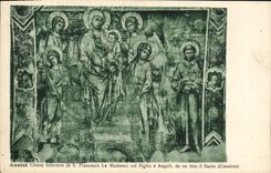 VINTAGE POSTCARD Assisi Chiesa Inferiore di S Francesco the Madonna collar Figlio E Angeli