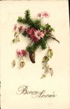 CPA Fantaisie Fleurs Bonne Annee