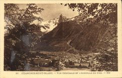 La POSTAL Chamonix Mont Blanc de la VENDIMIA ve y la aguja de grueso