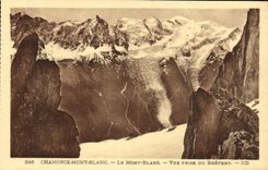 POSTAL Chamonix de la VENDIMIA Mont Blanc vista de Brevent