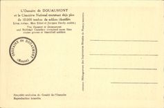 VINTAGE POSTCARD the Ossuary of Douamont Militaria and the national cemetery