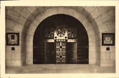 VINTAGE POSTCARD Douaumont Ossuary the Main door of the Catholic Vault Militaria