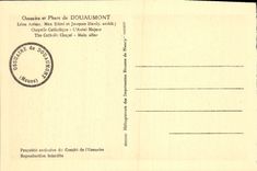 VINTAGE POSTCARD Ossuary and Lighthouse of Catholic Douaumont Vault catholic Vault Militaria