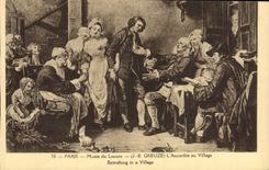 CPA Paris Musee du Louvre Greuze L'accordee au village 